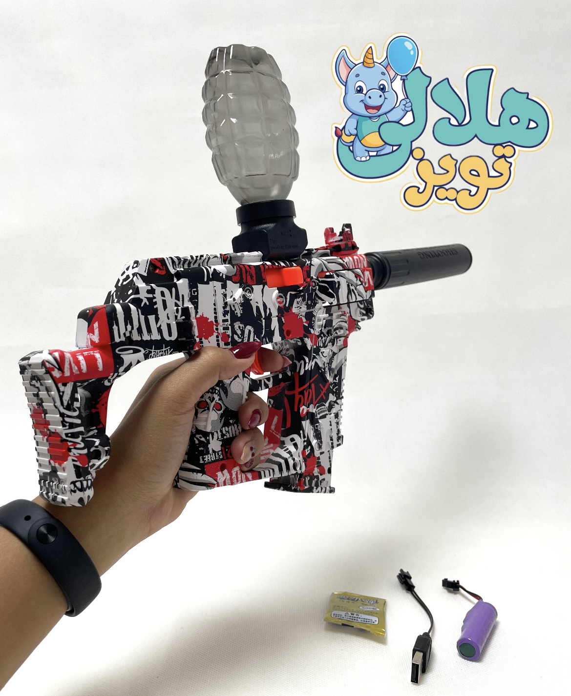 تفنگ شارژی تیر ژلهای VECTOR رنگ مشکی قرمز
