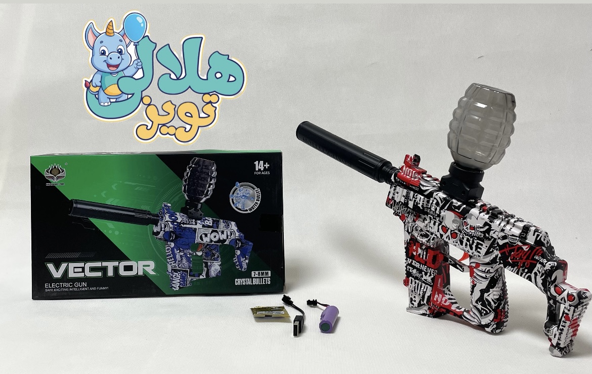 تفنگ شارژی تیر ژلهای VECTOR رنگ مشکی قرمز